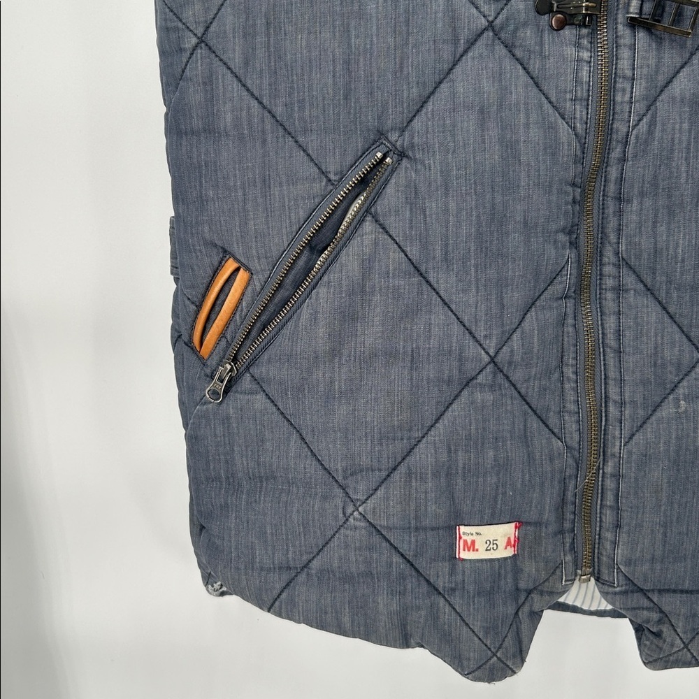 Marshall Artist Quilted Gilet Vest Blue Cotton Zip Men’s L - Picture 4 of 12